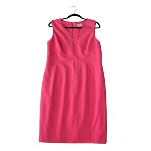 NWT Tahari Women's Professional Lined Sleeveless Sheath Dress Coral Pink Size 12
